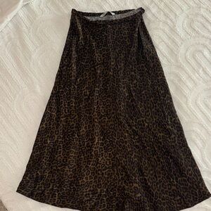 Zara Brown & Black Leopard A-Line Skirt